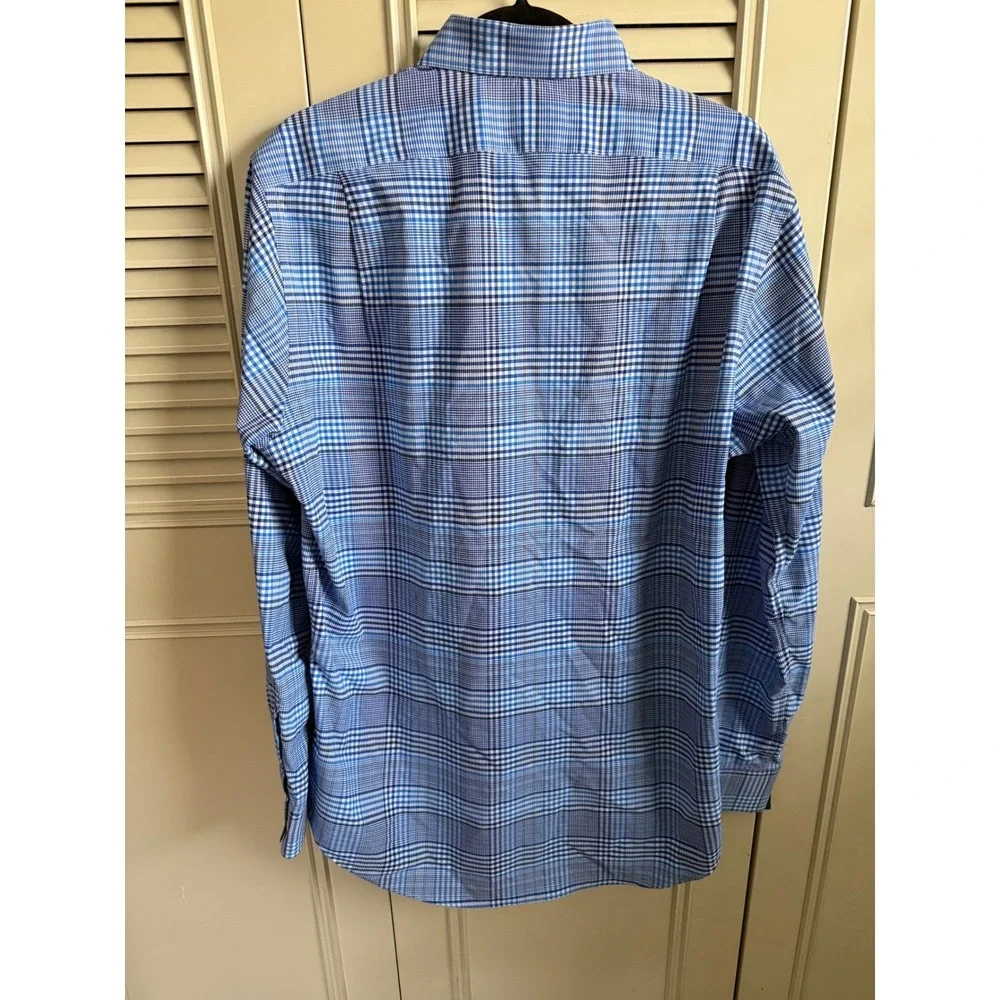 Polo Ralph Lauren Performance Plaid‎ Button Down Shirt Mens Size Large Blue